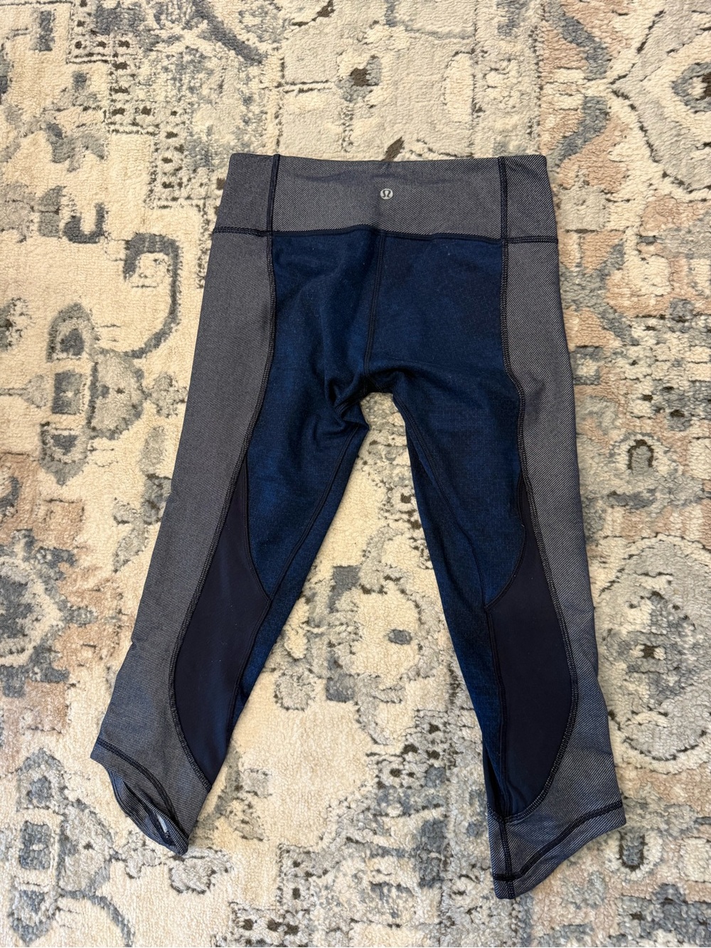 lululemon athletica Navy and Gray Capri Leggings